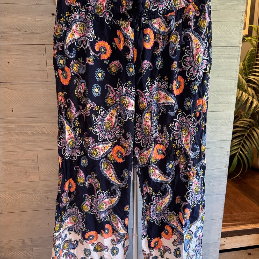 Roaman's‎ Paisley Print Pants - Multicolor - Picture 2 of 5
